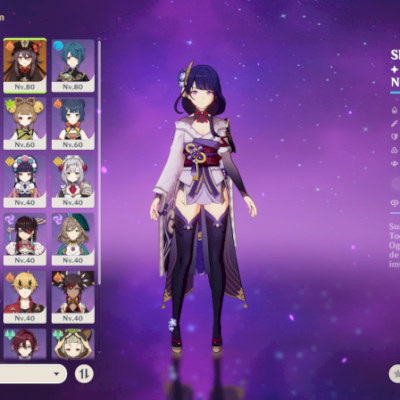 Conta AR 54; Raiden Shogun, Nahida, Yelan + Bis e Hu Tao