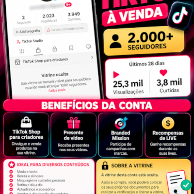 TikTok Shop BR | 2k seguidores |  Pronta para Crescer