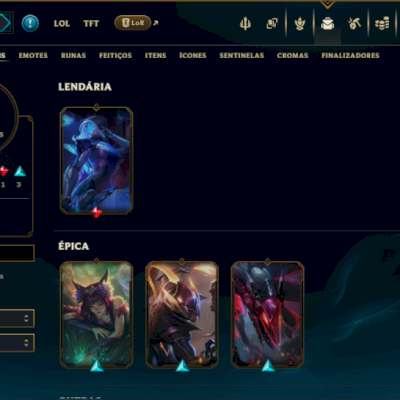 Diamante 4 com 70 Champs e 13 Skins