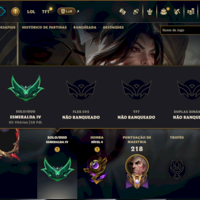 Esmeralda 4 com 135 Champs e 43 Skins +2 Prestigios