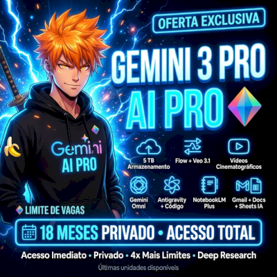 Gemini 3 Pro | 18 Meses + 5TB + Veo 3.1 + FULL ACESSO no SEU GMAIL