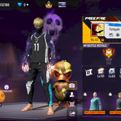 CONTA DE FREE FIRE COM PARCERIA ONE PUNCH MAN