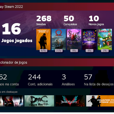Conta Steam Nível 41 | 229 Jogos | God of War | CS2 | Medalhas | 9,8 Anos