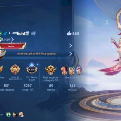 Vendo conta de hok nível 140, focada em top Lane com 140 skins