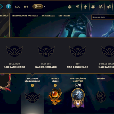 Unranked com TODOS os Champs e 161 Skins ( MID / TOP / JG ) +4 Miticas