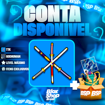 CONTA BLOX FRUITS > 🔪TRUE TRIPLE KATANA + 👊GODHUMAN + LEVEL MÁXIMO