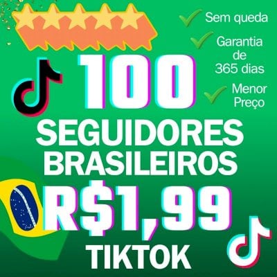 🇧🇷 100 SEGUIDORES BRASILEIROS POR R$1,99 | TIKTOK | ENVIO IMEDIATO ⭐️⭐️⭐️⭐️⭐