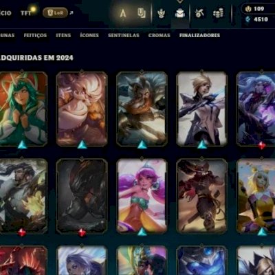 Conta UNRANKED, Campeões: 115, Skins: 53, Nível: 145