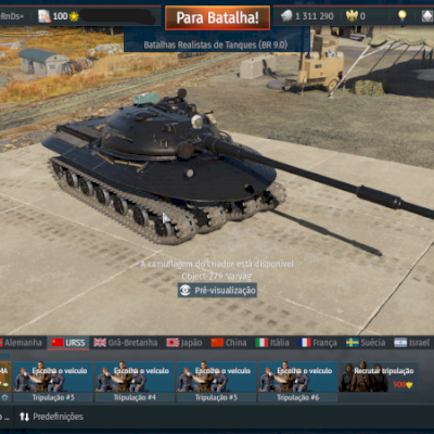 CONTA WAR THUNDER LVL 100 COM DIVERSOS VEICULOS RAROS INCLUINDO O OBJECT 279