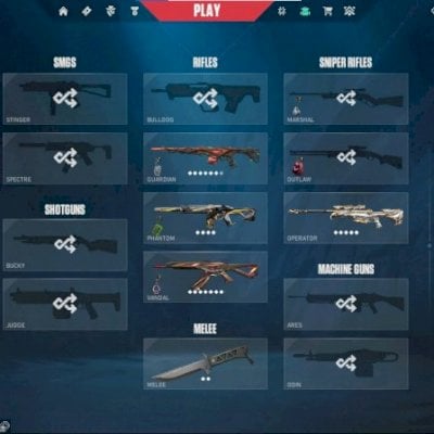 conta valorant varias skins