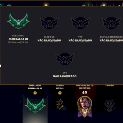 Esmeralda 3 com 50 Champs e 48 Skins ( JG / TOP )