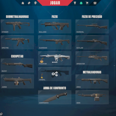 CONTA VALORANT COM VARIAS SKIN