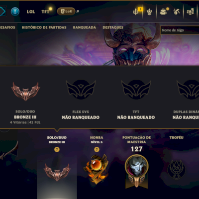 Bronze 3 com 50 Champs e 18 Skins