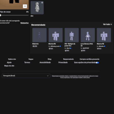 Canta Roblox. Feminina, contendo quase nada de roupas masculinas.
