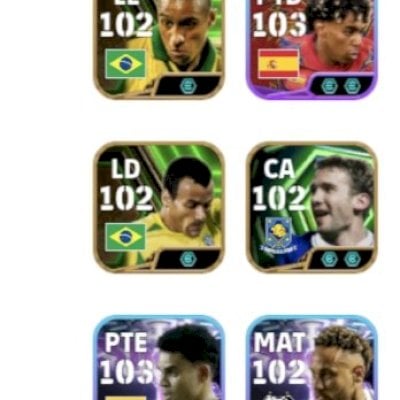 Messi BT 110, Pelé Épico 107, +vários 103+, 4 Técnicos Duplo Ímpeto