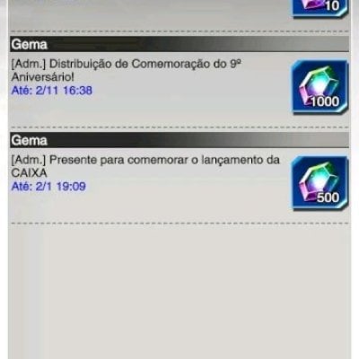 vendo contas starters novatas  11 mil gemas 3 ur e 4 sr dos sonhos e 300 chips