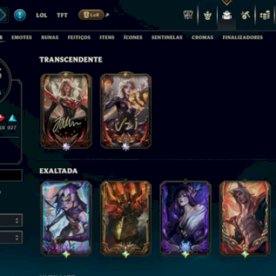 Conta de lol com quase todas Skins todas raras e pax