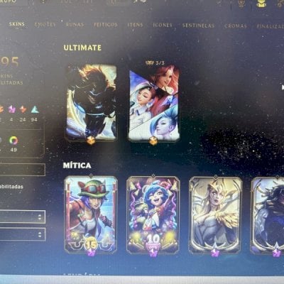 Conta prata II, 195 skins, todos os campeões, level 587, 145k EA