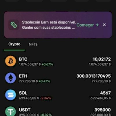 Carteira Crypto com 3 milhões de dólares