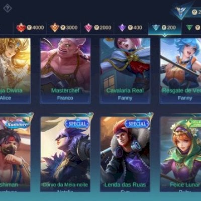 Conta cheia de skins raras