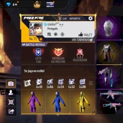 CONTA COM SOMBRA ROXA E ANJO AZUL! TROCO SE SUA CONTA TIVER PASSES RAROS