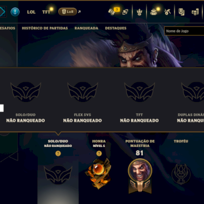 Unranked com 40 Champs e 9 Skins
