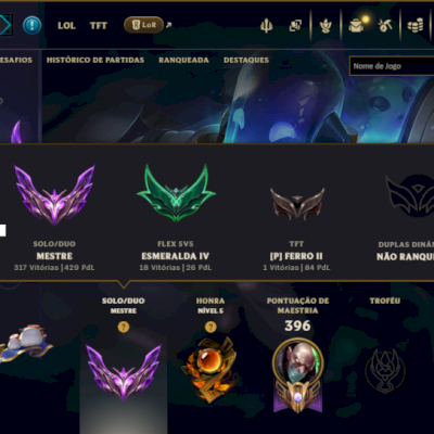 Mestre com 150 Champs e 78 Skins ( 429 PDL ) +6 Prestigios