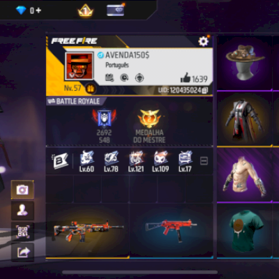 Conta de ff rara e barata