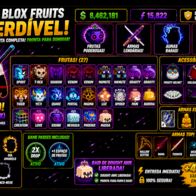 CONTA BLOX FRUITS MAX 2800 | MASSA DESPERTADA + RAID LIBERADA | 2x GAMEPASSES (2