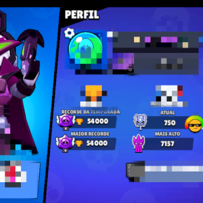 Conta braba de brawl com 54k de troféu + conta braba de clahs Royale duas em uma