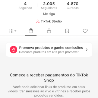 CONTA DO TIKTOK COM SHOP ATIVO +2K SEGUIDORES (ENGAJAMENTO REAL)