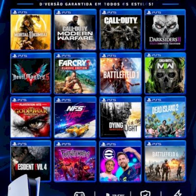 PSN com vários jogos,incluindo God OF War