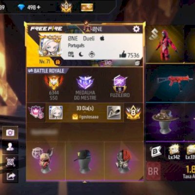 CONTA FREE FIRE ( FULL PASSE DE ELITES ANTIGOS ) - PRIME 8 - NIVEL 71