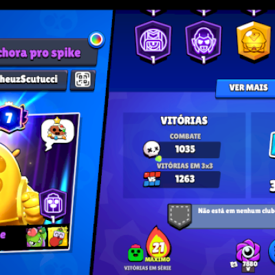 conta de brawl stars com quase 25000 mil troféus com 80 brawl