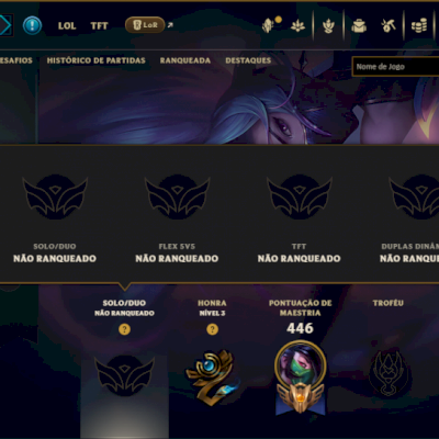 Unranked com 140 Champs e 213 Skins ( MID / JG / ADC )