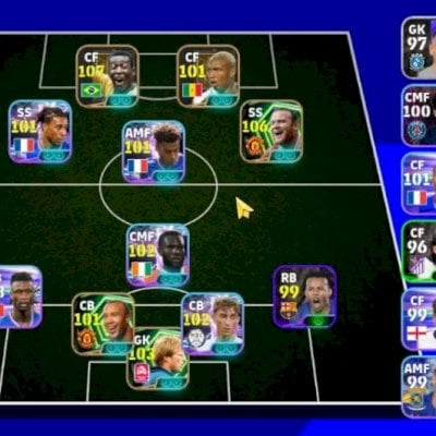 Efootball mobile contas