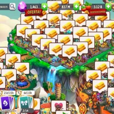 Conta nível 176,3 BILHÕES de comida 1650 Dragões, 60 Dragões 5 estrela 1463 gema