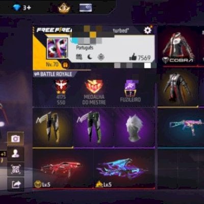 Conta de ff level 70 gemada