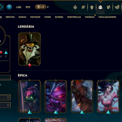 Unranked com 100 Champs e 55 Skins ( MID / JG )