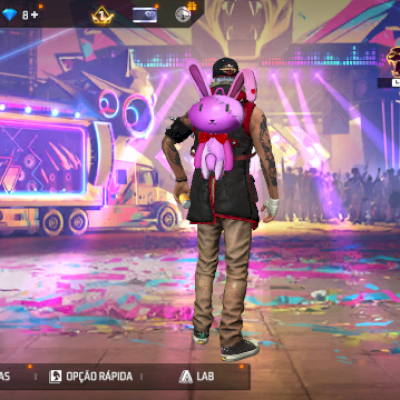 FREE FIRE CONTA NIVEL 2, + MOCHILA DE COELHO+ JAQUETA masculina+ 8 diamantes+