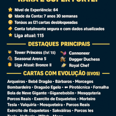 🎮🔥 VENDE-SE CONTA DE CLASH ROYALE – COMPLETA, RARA E SUPER FORTE! 🔥🎮