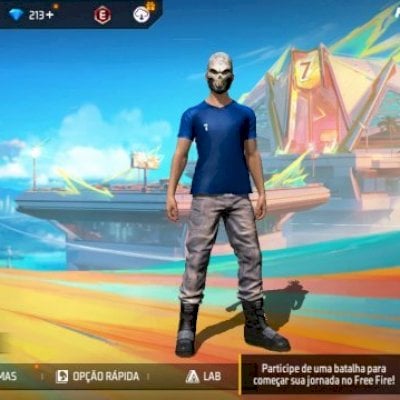 Conta de FF com 5 camisas de time e 213 diamantes