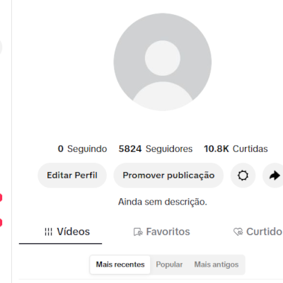 CONTA TIK TOK 5,8K DE SEGUIDORES E 10,8K DE CURTIDAS (CONTAS TIK TOK)