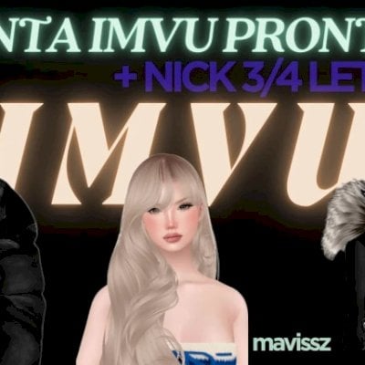 [ Mais Barato ] Conta Imvu Pronta + Nick 3/4 Letras!