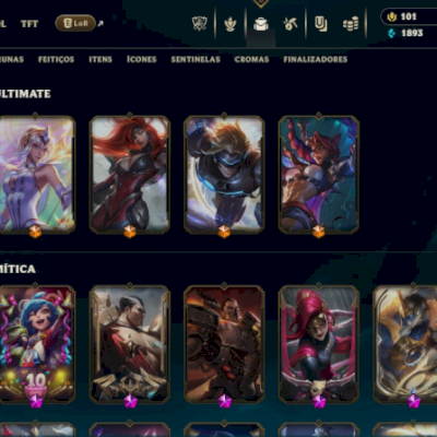 Conta lol Mestre 357 Skins + Valorant Ex Imortal com mt skin