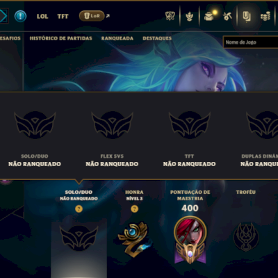 Unranked com 110 Champs e 118 Skins ( MID / JG / ADC )