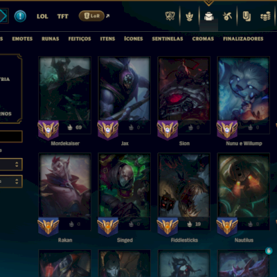 Prata 4 com TODOS os Champs e 269 Skins ( TOP / SUP / JG ) - ( Nivel 547 )