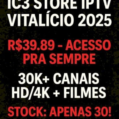 IPTV VITALÍCIO 2025: 80K CANAIS HD/4K + FILMES! R$39,89
