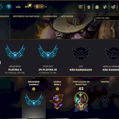 Platina 2 com 85 Champs e 7 Skins