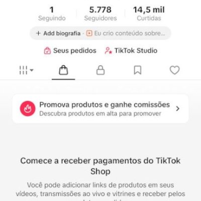 CONTA DO TIKTOK COM SHOP ATIVO +5,7K SEGUIDORES (PROMOVER ATIVO)